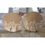 - Supla2li-8427-Gorsel2 - Realhomes  Realhomes Rengarenk Zemin Üzerinde Beyaz Çiçek Desenli 2'li Yuvarlak Servis Altlığı - Supla Realhomes