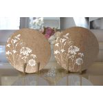 Realhomes Rengarenk Zemin Üzerinde Beyaz Çiçek Desenli 2'li Yuvarlak Servis Altlığı - Supla Realhomes