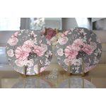 Realhomes Rengarenk Zemin Üzerinde Çiçek Desenli Dijital Baskılı Modern 2'li Yuvarlak Servis Altlığı - Supla Realhomes