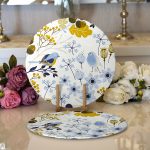 - Supla2li-8434-Gorsel1 - Realhomes Realhomes Beyaz Zemin Üzerinde Rengarenk Çiçek Desenli 2'li Yuvarlak Servis Altlığı - Supla Realhomes