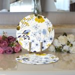 - Supla2li-8434-Gorsel3 - Realhomes Realhomes Beyaz Zemin Üzerinde Rengarenk Çiçek Desenli 2'li Yuvarlak Servis Altlığı - Supla Realhomes