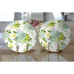 - Supla2li-8436-Gorsel2 - Realhomes Realhomes Beyaz Zemin Üzerinde Yeşil Rengarenk Çiçek Desenli Modern 2'li Yuvarlak Servis Altlığı - Supla Realhomes