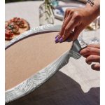 - Supla2li-8442-Gorsel4 - Realhomes Realhomes Pastel Zeminli Beyaz Yaprak Desenli Dijital Baskılı Modern 2'li Yuvarlak Servis Altlığı - Supla Realhomes