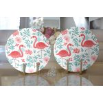 Realhomes Modern Flamingo Desenli Dijital Baskılı 2'li Yuvarlak Servis Altlığı - Supla Realhomes