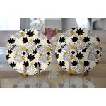 - Supla2li-8454-Gorsel2 - Realhomes  Realhomes Beyaz Zemin Üzerinde Gold Detaylı Sonbahar Yaprak Desenli 2'li Yuvarlak Servis Altlığı - Supla Realhomes