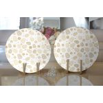 Realhomes Beyaz Zeminli Kartanesi Desenli Dijital Baskılı Modern 2'li Yuvarlak Servis Altlığı - Supla Realhomes