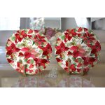 - Supla2li-8462-Gorsel2 - Realhomes Realhomes Beyaz Zeminli Renkli Yaprak Desenli Dijital Baskılı Modern 2'li Yuvarlak Servis Altlığı - Supla Realhomes