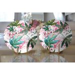 - Supla2li-8477-Gorsel2 - Realhomes Realhomes Beyaz Zemin Üzerinde Yeşil Yaprak Desenli 2'li Yuvarlak Servis Altlığı - Supla Realhomes