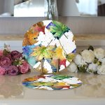 - Supla2li-8478-Gorsel3 - Realhomes Realhomes Beyaz Zeminli Sonbahar Yaprak Desenli Dijital Baskılı Modern 2'li Yuvarlak Servis Altlığı - Supla Realhomes