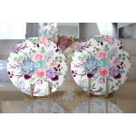 Realhomes Beyaz Zemin Üzerinde Rengarenk Çiçek Desenli 2'li Yuvarlak Servis Altlığı - Supla Realhomes