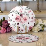 Realhomes Beyaz Zemin Üzerinde Rengarenk Çiçek Desenli 2'li Yuvarlak Servis Altlığı - Supla Realhomes