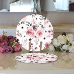 Realhomes Beyaz Zemin Üzerinde Rengarenk Çiçek Desenli 2'li Yuvarlak Servis Altlığı - Supla Realhomes