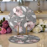 Realhomes Pastel Zeminli Rengarenk Çiçek Desenli Dijital Baskılı Modern 2'li Yuvarlak Servis Altlığı - Supla Realhomes