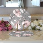 Realhomes Pastel Zeminli Rengarenk Çiçek Desenli Dijital Baskılı Modern 2'li Yuvarlak Servis Altlığı - Supla Realhomes