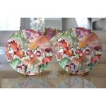 Realhomes Beyaz Zemin Üzerinde Rengarenk Çiçek Desenli 2'li Yuvarlak Servis Altlığı - Supla Realhomes