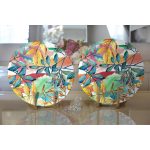 - Supla2li-8492-Gorsel2 - Realhomes Realhomes Beyaz Zeminli Renkli Yaprak Desenli Dijital Baskılı Modern 2'li Yuvarlak Servis Altlığı - Supla Realhomes