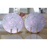 - Supla2li-8496-Gorsel2 - Realhomes Realhomes Renkli Zemin Üzerinde Yaprak Desenli Dijital Baskılı Modern 2'li Yuvarlak Servis Altlığı - Supla Realhomes