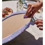 - Supla2li-8496-Gorsel4 - Realhomes Realhomes Renkli Zemin Üzerinde Yaprak Desenli Dijital Baskılı Modern 2'li Yuvarlak Servis Altlığı - Supla Realhomes