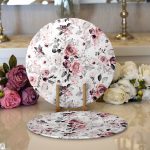 - Supla2li-8500-Gorsel1 - Realhomes Realhomes Beyaz Zemin Üzerinde Rengarenk Çiçek Desenli 2'li Yuvarlak Servis Altlığı - Supla Realhomes