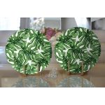 - Supla2li-8502-Gorsel2 - Realhomes  Realhomes Beyaz Zemin Üzerinde Yeşil Yaprak Desenli 2'li Yuvarlak Servis Altlığı - Supla Realhomes