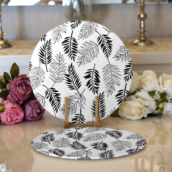 - Supla2li-8503-Gorsel1 - Realhomes  Realhomes Beyaz Zemin Üzerinde Renkli Geometrik Desenli Dijital Baskılı Modern 2'li Yuvarlak Servis Altlığı - Supla Realhomes