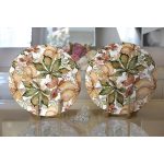 - Supla2li-8504-Gorsel2 - Realhomes Realhomes Beyaz Zeminli Sonbahar Yaprak Desenli Dijital Baskılı Modern 2'li Yuvarlak Servis Altlığı - Supla Realhomes