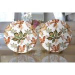 - Supla2li-8505-Gorsel2 - Realhomes Realhomes Beyaz Zeminli Sonbahar Yaprak Desenli Dijital Baskılı Modern 2'li Yuvarlak Servis Altlığı - Supla Realhomes