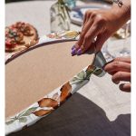 - Supla2li-8505-Gorsel4 - Realhomes Realhomes Beyaz Zeminli Sonbahar Yaprak Desenli Dijital Baskılı Modern 2'li Yuvarlak Servis Altlığı - Supla Realhomes