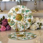 - Supla2li-8512-Gorsel1 - Realhomes Realhomes Beyaz Zeminli Sonbahar Yaprak Desenli Dijital Baskılı Modern 2'li Yuvarlak Servis Altlığı - Supla Realhomes