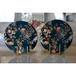 - Supla2li-8516-Gorsel2 - Realhomes Realhomes Rengarenk Zemin Üzerinde Çiçek Desenli Dijital Baskılı Modern 2'li Yuvarlak Servis Altlığı - Supla Realhomes