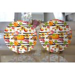 - Supla2li-8520-Gorsel2 - Realhomes Realhomes Beyaz Zemin Üzerinde Siyah Çizgili Bal Kabağı Desenli 2'li Yuvarlak Servis Altlığı - Supla Realhomes