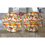 - Supla2li-8526-Gorsel2 - Realhomes  Realhomes Beyaz Zemin Üzerinde Siyah Çizgili Bal Kabağı Desenli 2'li Yuvarlak Servis Altlığı - Supla Realhomes