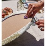 Realhomes Beyaz Zemin Üzerinde Mermer Desenli Dijital Baskılı Modern 2'li Yuvarlak Servis Altlığı - Supla Realhomes