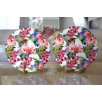 - Supla2li-8537-Gorsel2 - Realhomes Realhomes Beyaz Zemin Üzerinde Rengarenk Çiçek Desenli 2'li Yuvarlak Servis Altlığı - Supla Realhomes