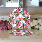 - Supla2li-8537-Gorsel3 - Realhomes Realhomes Beyaz Zemin Üzerinde Rengarenk Çiçek Desenli 2'li Yuvarlak Servis Altlığı - Supla Realhomes