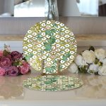 - Supla2li-8538-Gorsel3 - Realhomes Realhomes Beyaz Zemin Üzerinde Yeşil Puantiyeli Yaprak Desenli 2'li Yuvarlak Servis Altlığı - Supla Realhomes