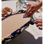 Realhomes Renkli Zeminli Bal Kabağı Desenli Dijital Baskılı Modern 2'li Yuvarlak Servis Altlığı - Supla Realhomes