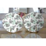 - Supla2li-8542-Gorsel2 - Realhomes  Realhomes Beyaz Zemin Üzerinde Renkli Puantiyeli Kozalak Desenli 2'li Yuvarlak Servis Altlığı - Supla Realhomes