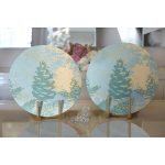 - Supla2li-8546-Gorsel2 - Realhomes  Realhomes Renkli Zemin Üzerinde Gold Detaylı Mermer Desenli Modern 2'li Yuvarlak Servis Altlığı - Supla Realhomes