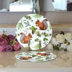 - Supla2li-8561-Gorsel3 - Realhomes Realhomes Beyaz Zemin Üzerinde Sincap Desenli Dijital Baskılı Modern 2'li Yuvarlak Servis Altlığı - Supla Realhomes