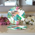 - Supla2li-8566-Gorsel3 - Realhomes Realhomes Beyaz Zemin Üzerinde Renkli Soyut Desenli 2'li Yuvarlak Servis Altlığı - Supla Realhomes