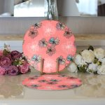 Realhomes Pastel Zemin Üzerinde Soyut Çiçek Desenli 2'li Yuvarlak Servis Altlığı - Supla Realhomes