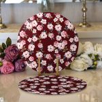 - Supla2li-8584-Gorsel1 - Realhomes Realhomes Rengarenk Zemin Üzerinde Çiçek Desenli Dijital Baskılı Modern 2'li Yuvarlak Servis Altlığı - Supla Realhomes