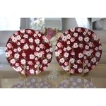 - Supla2li-8584-Gorsel2 - Realhomes Realhomes Rengarenk Zemin Üzerinde Çiçek Desenli Dijital Baskılı Modern 2'li Yuvarlak Servis Altlığı - Supla Realhomes