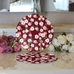 - Supla2li-8584-Gorsel3 - Realhomes Realhomes Rengarenk Zemin Üzerinde Çiçek Desenli Dijital Baskılı Modern 2'li Yuvarlak Servis Altlığı - Supla Realhomes