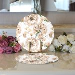 - Supla2li-8585-Gorsel3 - Realhomes Realhomes Beyaz Zemin Üzerinde Çiçek Desenli Dijital Baskılı Modern 2'li Yuvarlak Servis Altlığı - Supla Realhomes