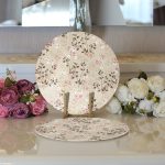 - Supla2li-8592-Gorsel3 - Realhomes  Realhomes Pastel Zemin Üzerinde Çiçek Desenli Dijital Baskılı Modern 2'li Yuvarlak Servis Altlığı - Supla Realhomes