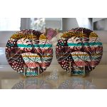 - Supla2li-8601-Gorsel2 - Realhomes Realhomes Siyah Zemin Üzerinde Yaprak Desenli Dijital Baskılı Modern 2'li Yuvarlak Servis Altlığı - Supla Realhomes