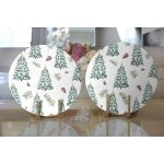 - Supla2li-8609-Gorsel2 - Realhomes  Realhomes Beyaz Zemin Üzerinde Çamağacı Desenli Dijital Baskılı Modern 2'li Yuvarlak Servis Altlığı - Supla Realhomes