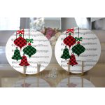 - Supla2li-8612-Gorsel2 - Realhomes  Realhomes Beyaz Zemin Üzerinde Ekose Desenli Çan Desenli Modern 2'li Yuvarlak Servis Altlığı - Supla Realhomes